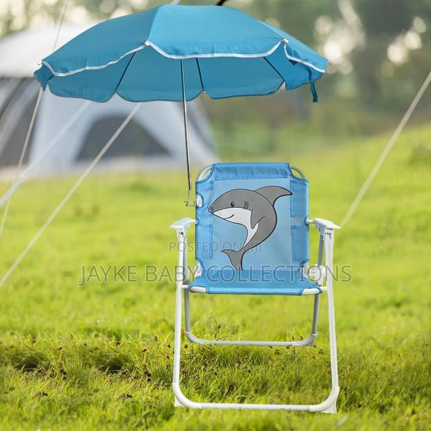 Kids Folding Camping Chair With Umbrella – Portable Uv Safe - thumbnail 6