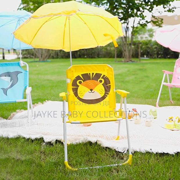Kids Folding Camping Chair With Umbrella – Portable Uv Safe - thumbnail 8