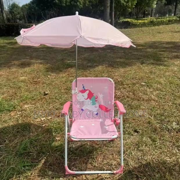 Kids Folding Camping Chair With Umbrella – Portable Uv Safe - thumbnail 10