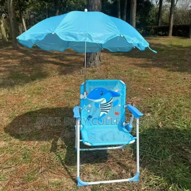 Kids Folding Camping Chair With Umbrella – Portable Uv Safe - thumbnail 11