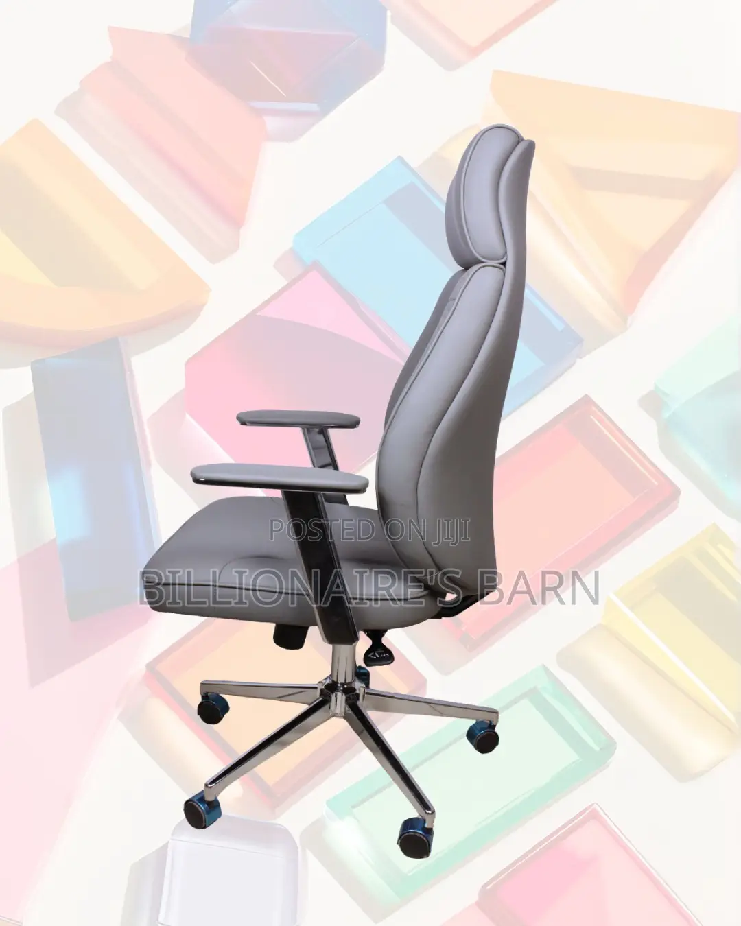 Grey Executive Leather Office Chair (Ergonomic) — Moving Fast
