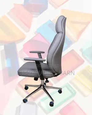 Grey Executive Leather Office Chair (Ergonomic) — Moving Fast