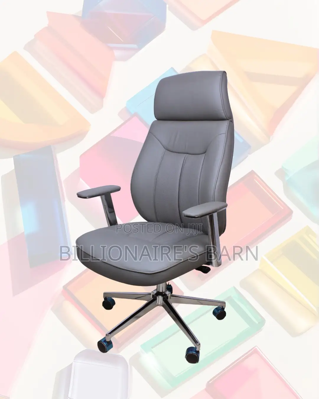 Grey Executive Leather Office Chair (Ergonomic) — Moving Fast