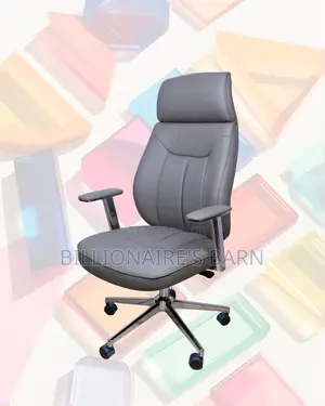Grey Executive Leather Office Chair (Ergonomic) — Moving Fast