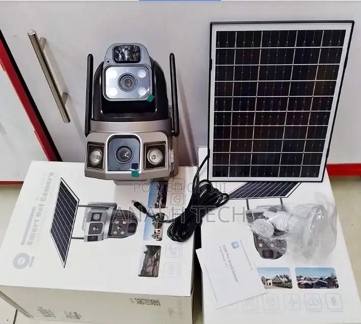 New V380 4g Dual Lens Outdoor CCTV PTZ Camera New Solar