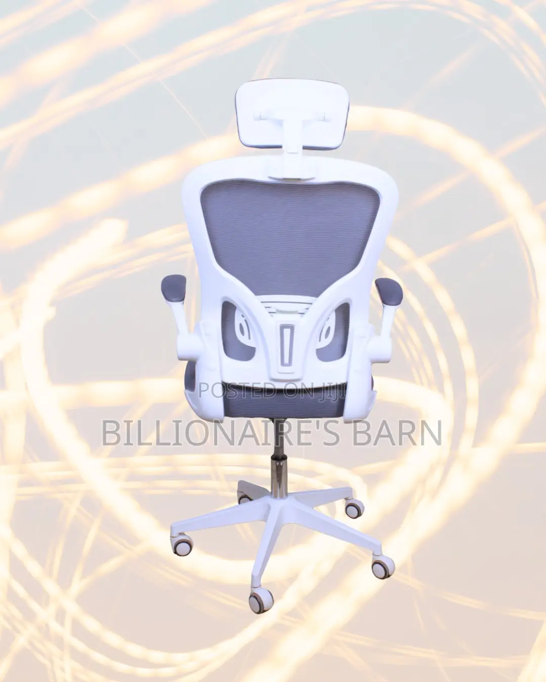 White Ergonomic Office Chair (High-Back) — Moving Fast