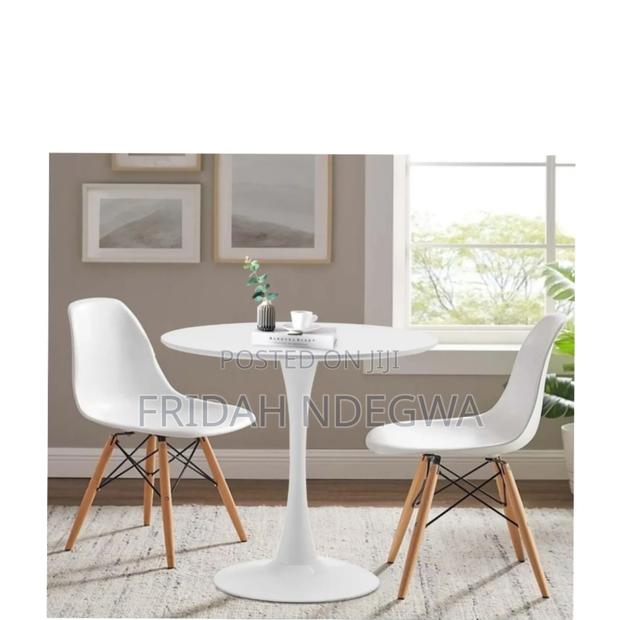 2-Seater Eames Dining Table All White - main view