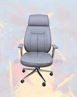 Grey Executive Leather Office Chair (High-back) — Moving Fast