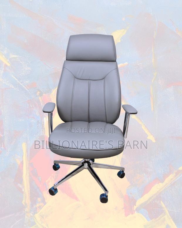 Grey Executive Leather Office Chair (High-back) — Moving Fast - thumbnail 2