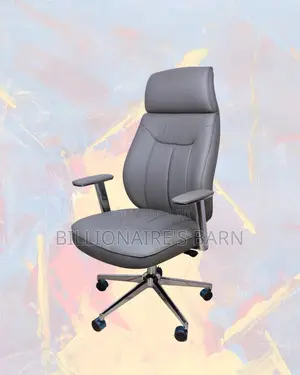 Grey Executive Leather Office Chair (High-back) — Moving Fast
