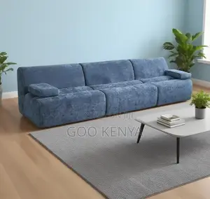 Home Sofa; Fabric Covered Living Room Sofa With Cushions for Three