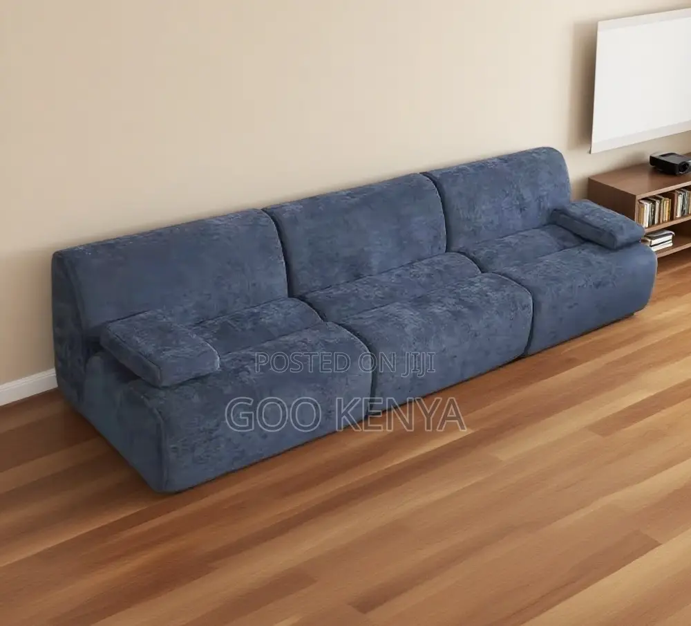 Home Sofa; Fabric Covered Living Room Sofa With Cushions for Three