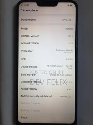 Oppo A5 64 GB Black