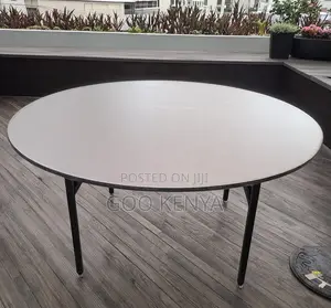 Home Table; 1.5m Round MDF Folding Table for Events and Garden
