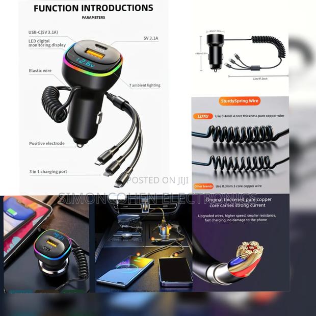 3 In 1 Car Usb Charger - main view