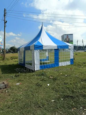 Made of Quality. All Weater Protection Blue and White 50 Seater Tent.