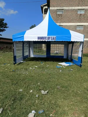 Made of Quality. All Weater Protection Blue and White 50 Seater Tent.