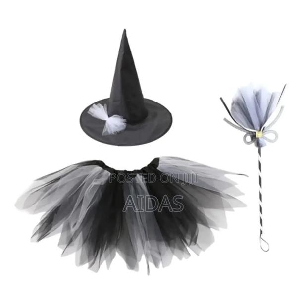 Kids Witch Costume Set for Girls – Halloween Dress, Hat Magic Wand