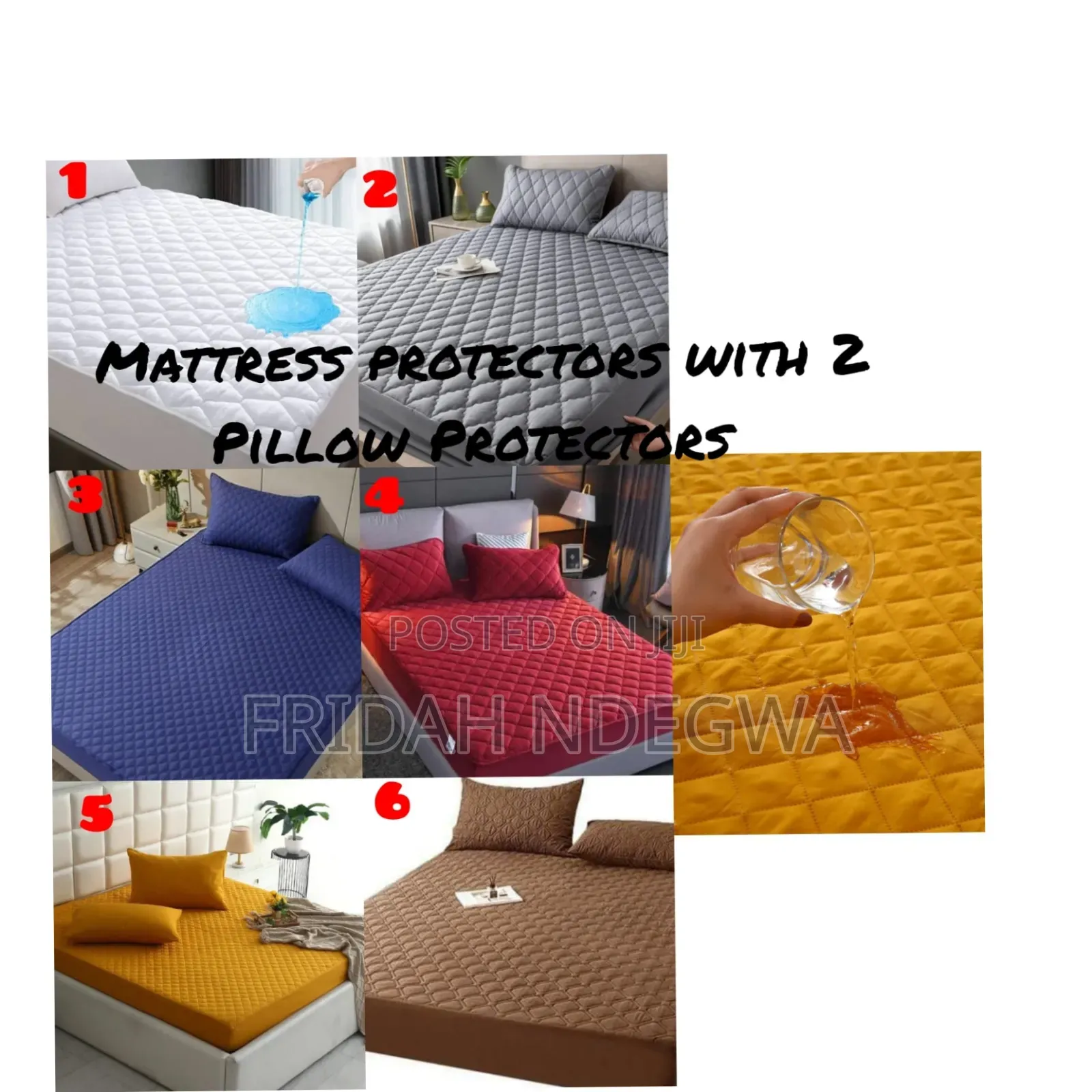 Mattress Protector With 2 Matching Pillow Protector Cases 6by6 -