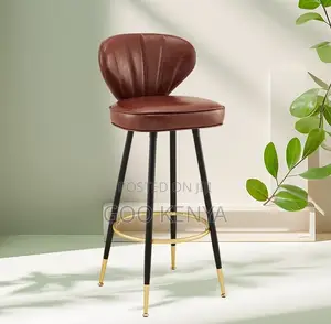 Home Bar Stool; Leather Rotating Bar Chair With Waterfall Edge Seat
