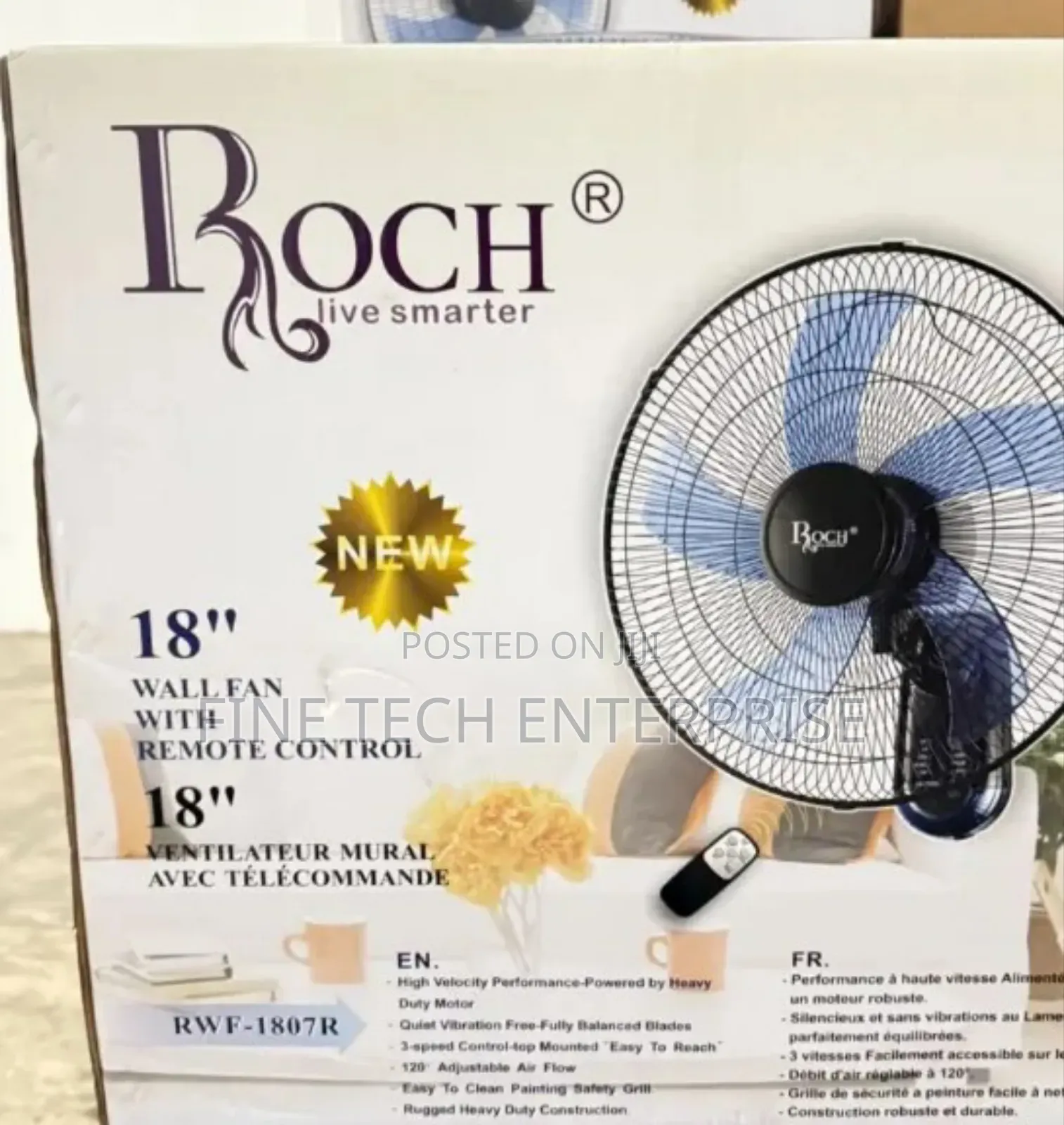 Roch Wall Fan With Remote