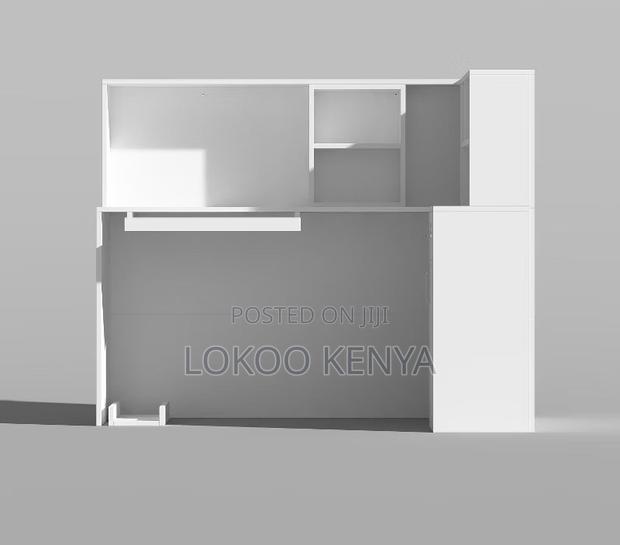 Office Table : White Front Office Reception Desk - thumbnail 2