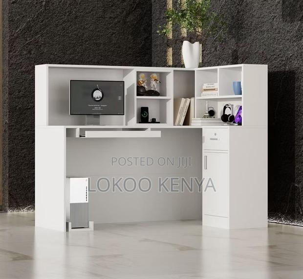 Office Table : White Front Office Reception Desk - thumbnail 7