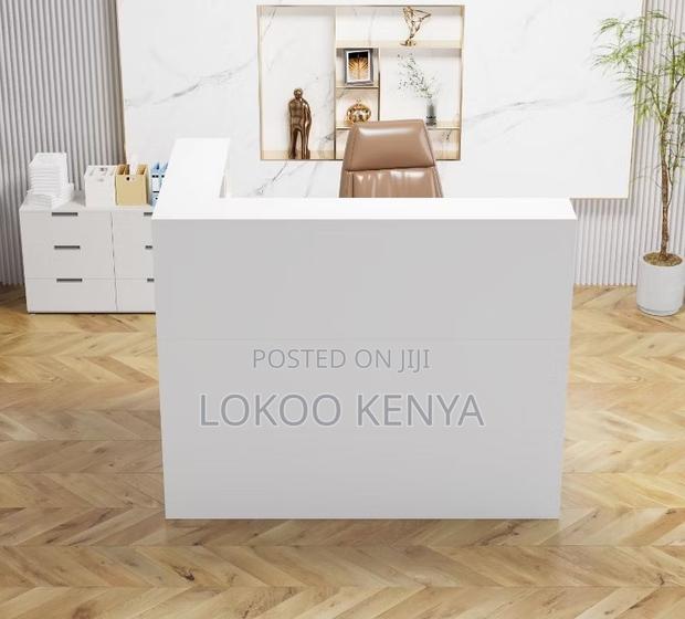 Office Table : White Front Office Reception Desk - thumbnail 6