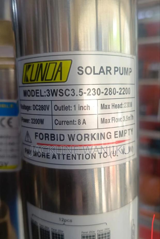 230m Head 2200w Kunda Solar Submersible Water Pump