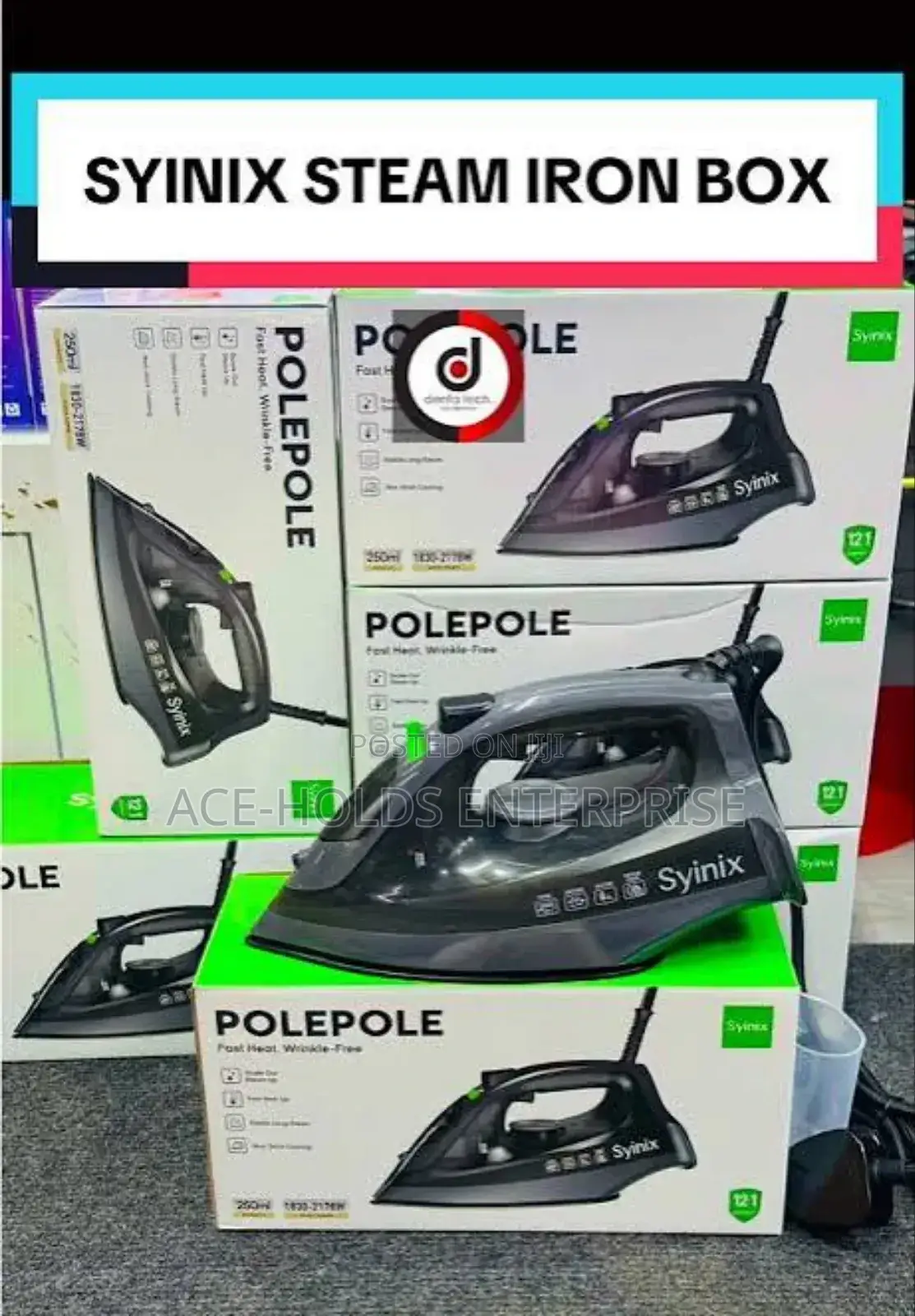 Syinix Steam Iron Box Non Stick Coating Stable Long Steam Fast Heat