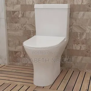 Stain Resistant White Close Couple Toilet Seat