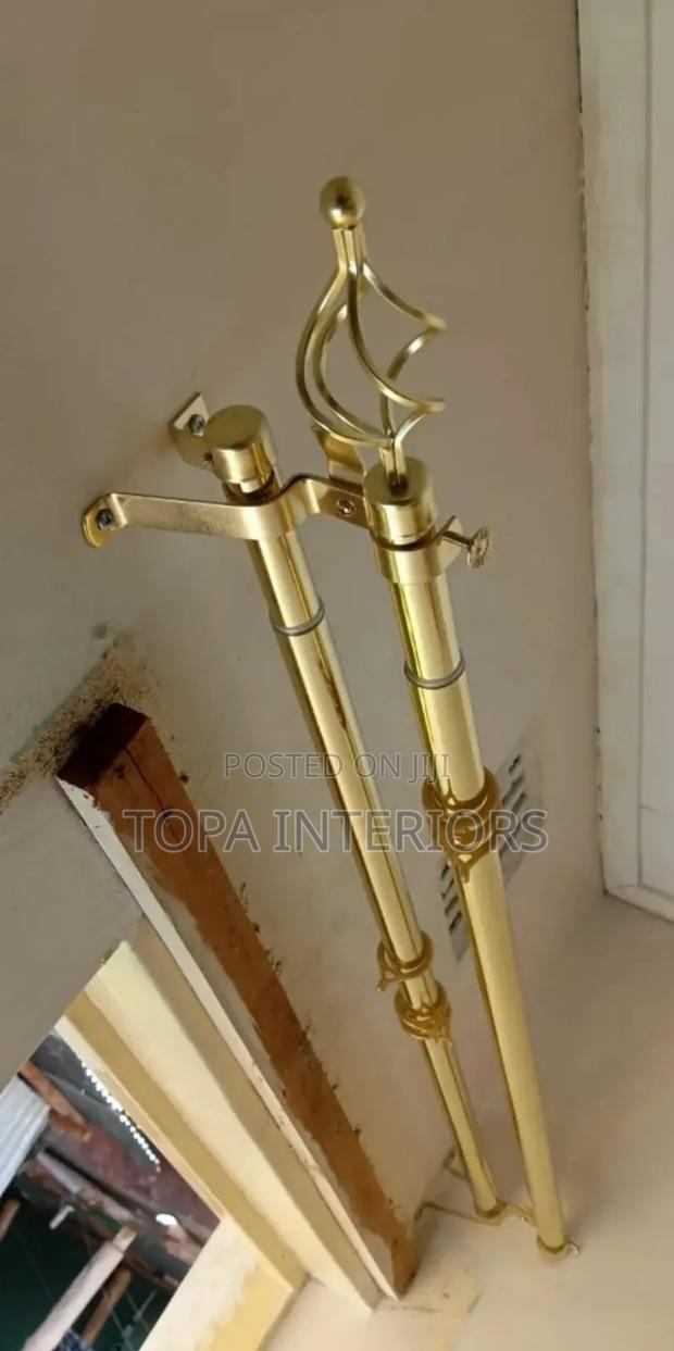 Gold Curtain Rods 2 Metres Double Adjustable Imported Curtain Rods