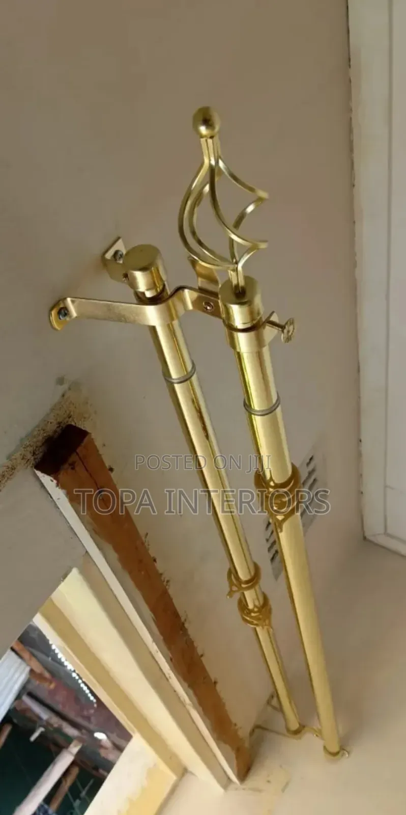 Gold Curtain Rods 2 Metres Double Adjustable Imported Curtain Rods