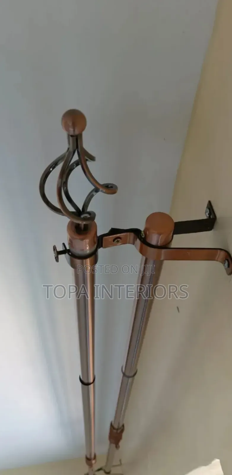 Brown Curtain Rods 2 Metres Double Adjustable Imported Curtain Rods