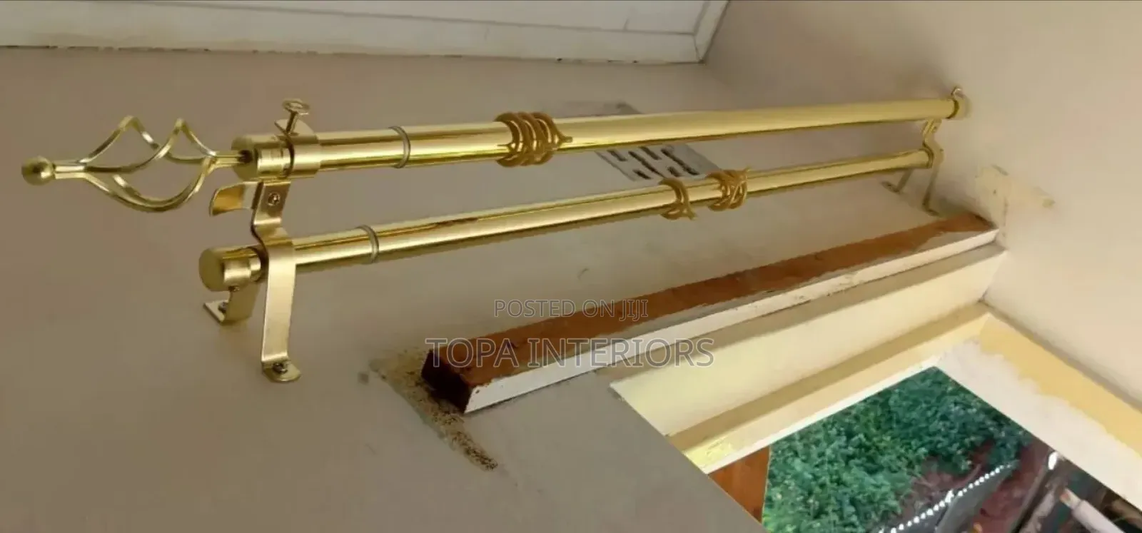Door Curtain Rods 2 Metres Double Adjustable Gold Door Curtain Rods