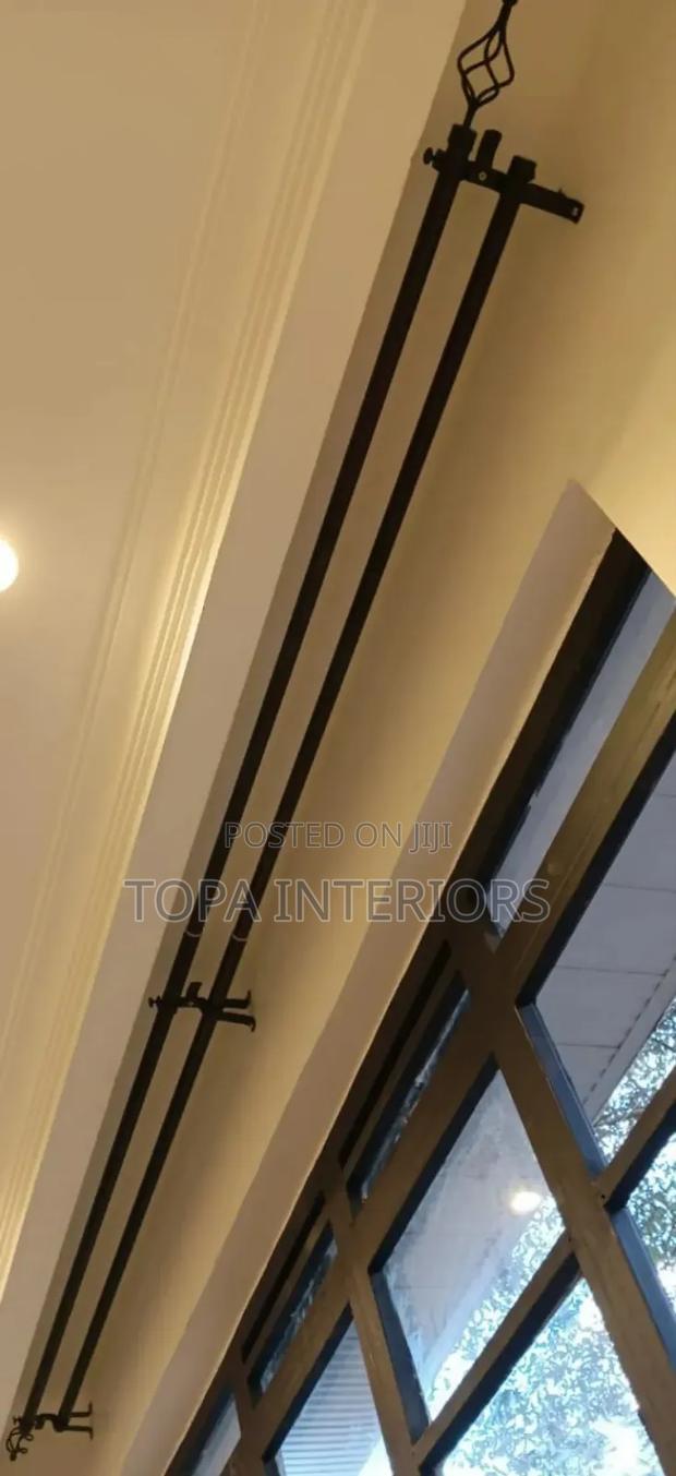 Big Window Black 3 Metres Double Adjustable Window Curtain Rods - main view