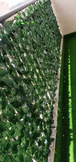 Dark Green Leafy Artificial Ivy Privacy Fence Plants