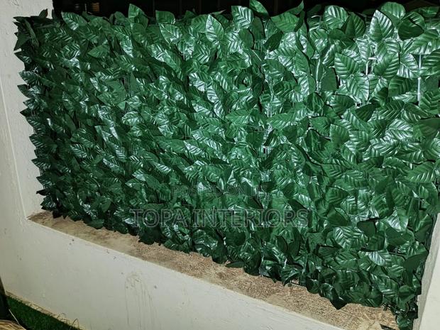 Dark Green Leafy Artificial Balcony Privacy Fence Cover - main view