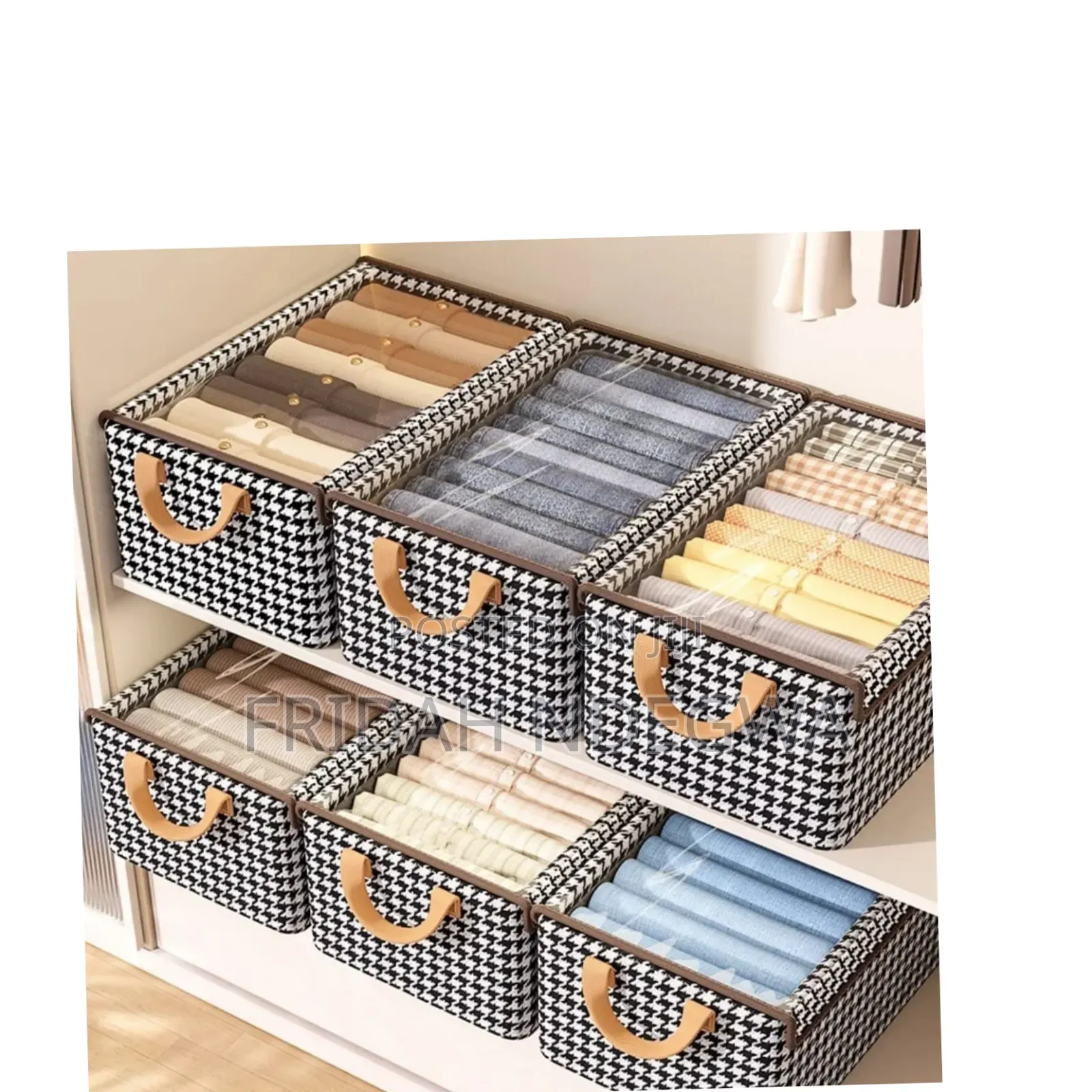 Collapsible Checked Closet Organizer With Cover