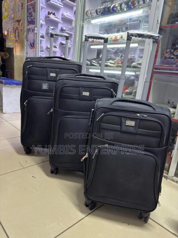 Black' Fabric 3 in 1 Fabric Suitcase Set - main view
