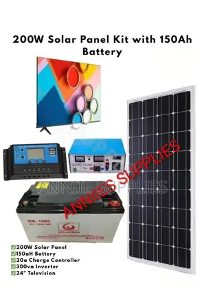 24" Tv Digital - 200w Solar - 150ah Battery - 300w Inverter Full Kit