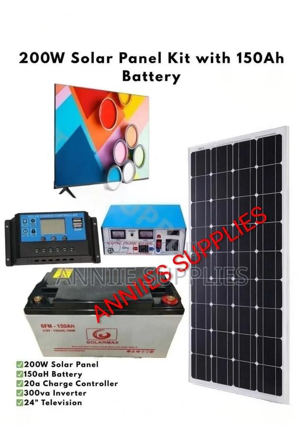24" Tv Digital - 200w Solar - 150ah Battery - 300w Inverter Full Kit