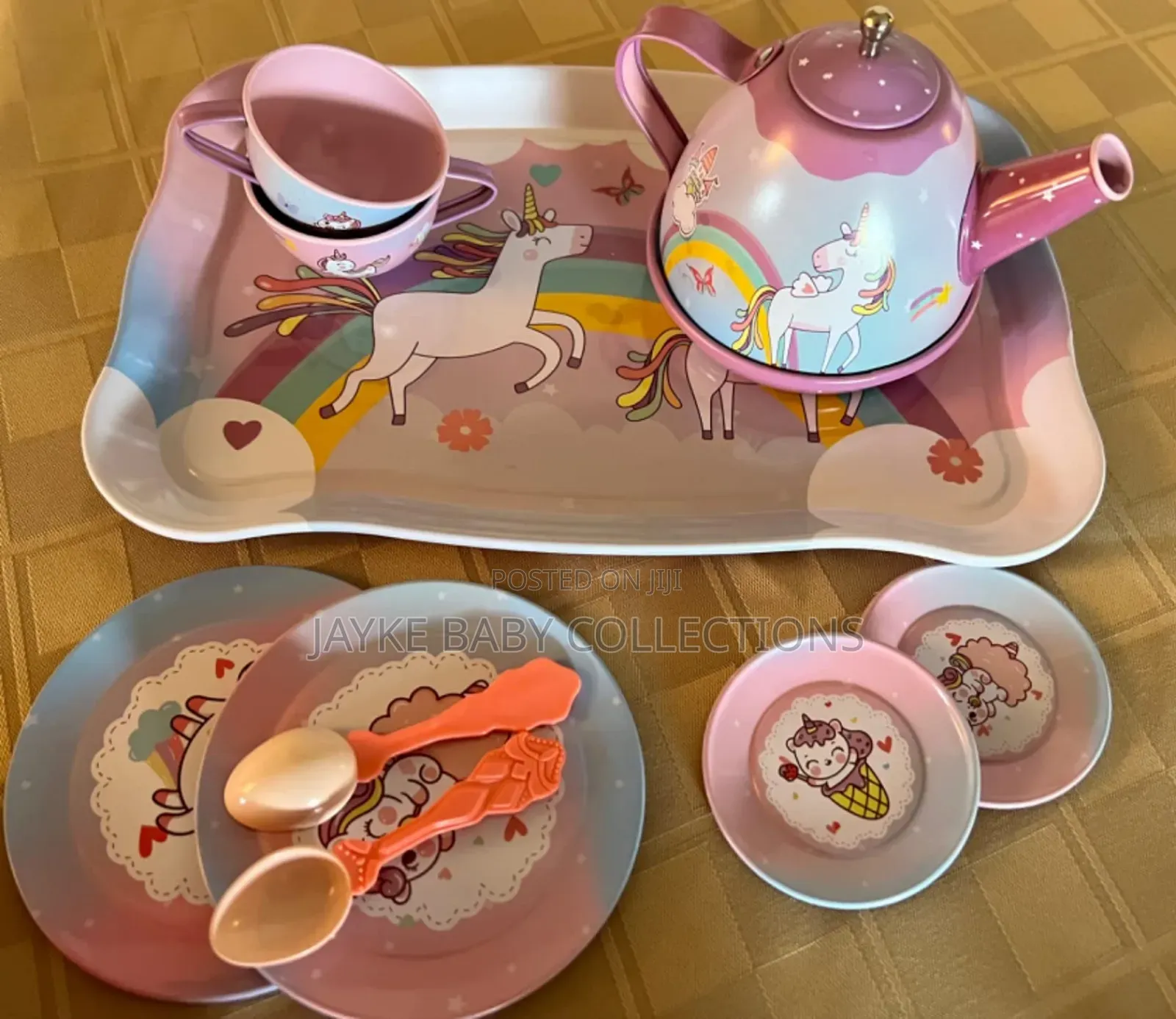  Unicorn Tin Tea Set for Kids – Pretend Play Toy