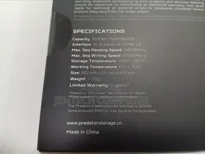 Predator Gm7 Acer M.2 4tb Ssd: 2280 Pcie Gen 4 X4 Nvme 2.0 7400 Mb/S