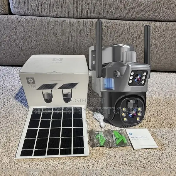 V380 Pro Solar 4g CCTV Camera With 2 Lens, Two Way Talk