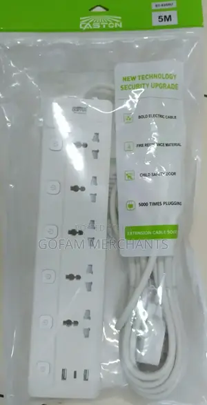 Heavy Duty 5way Extension With 2usb Port and Type C Charging Ports
