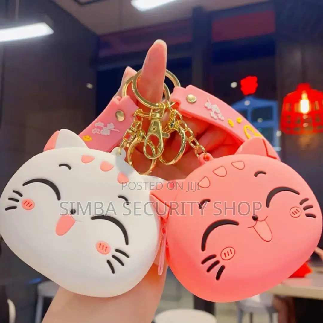Kawaii Cat Coin Purse Keychain Cute Wallet Women Labubu Keyholder