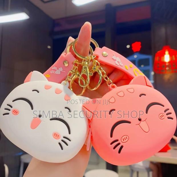 Kawaii Cat Coin Purse Keychain Cute Wallet Women Labubu Keyholder