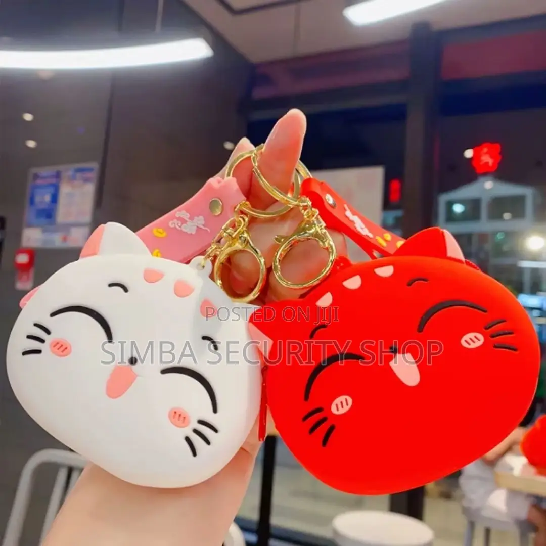 Kawaii Cat Coin Purse Keychain Cute Wallet Women Labubu Keyholder