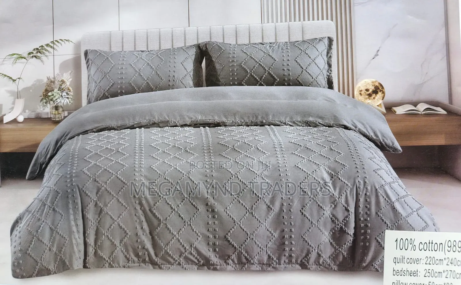 6pc Tufted Duvet Cover 6*6/Luxury Bedding Set